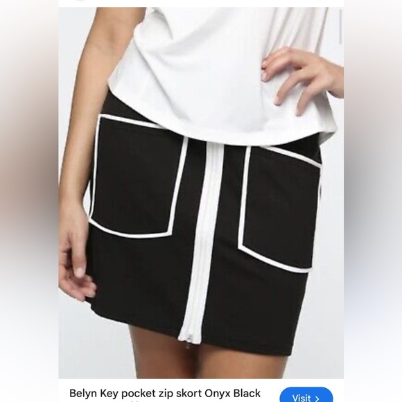 NWT Belyn Key Onyx Pocket Zip Skort - Picture 3 of 8